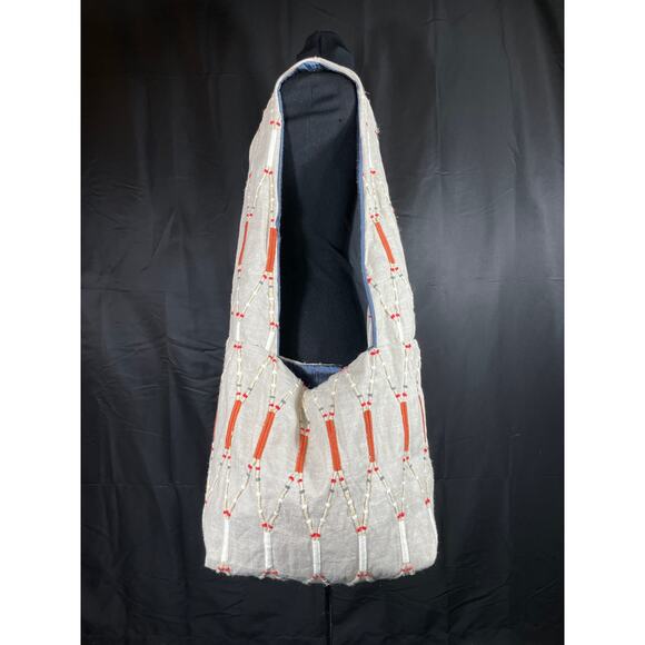 Large Crossbody Hobo Bag, Handmade, one of a kind. lined, inner pocket - Picture 1 of 10